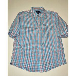 Southern Pines Shirt Mens XXL Blue Plaid Short Sleeve‎ Button Up 2XL A21